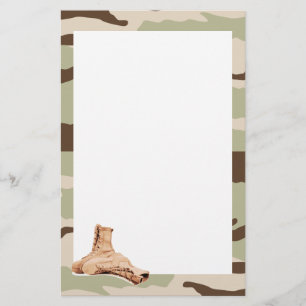 Stationery van woestijn Camo en Combat Boots Briefpapier