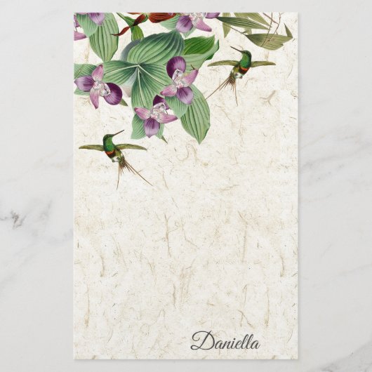 Stationery vogelpest Orchid Flowers Briefpapier (Voorkant)