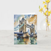 Stationery voor de Waterverf van de Tower Bridge i Kaart (Gele Bloem)