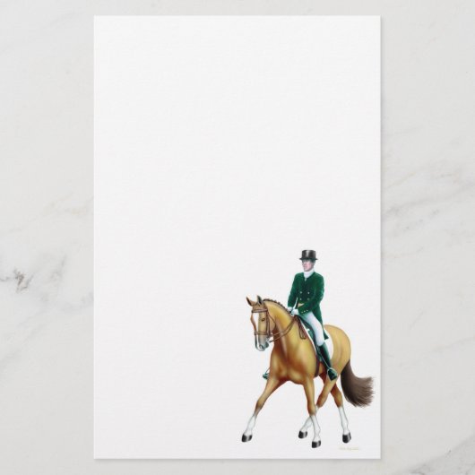 Stationery voor Half Pass Bay Dressage Horse Briefpapier (Voorkant)