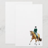 Stationery voor Half Pass Bay Dressage Horse Briefpapier (Voorkant / Achterkant)