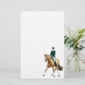 Stationery voor Half Pass Bay Dressage Horse Briefpapier (Staand voorkant)