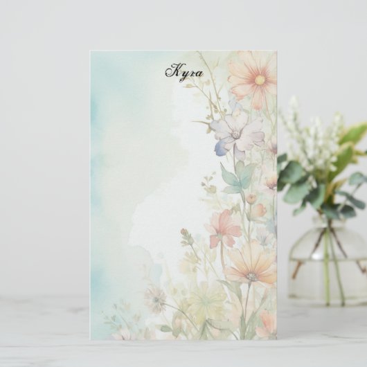 Stationery voor lentebloemen briefpapier (Staand voorkant)