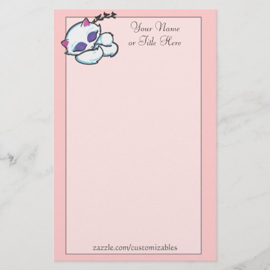 Stationery voor slapende kitten briefpapier (Voorkant)