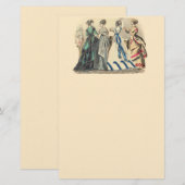 Stationery voor Victoriaans Modes Briefpapier (Voorkant / Achterkant)
