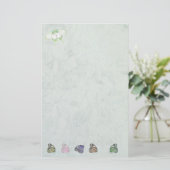 stationery white with butterflies briefpapier (Staand voorkant)