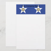 Stationery with Flag of Houston City, Verenigde St Briefpapier (Voorkant / Achterkant)