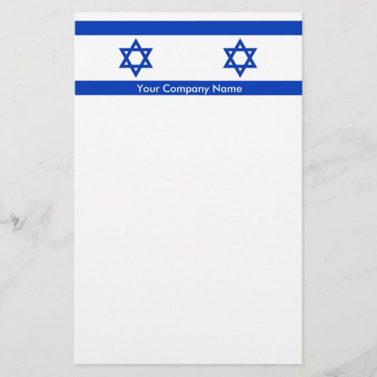 Stationery with Flag of Israel Briefpapier (Voorkant)