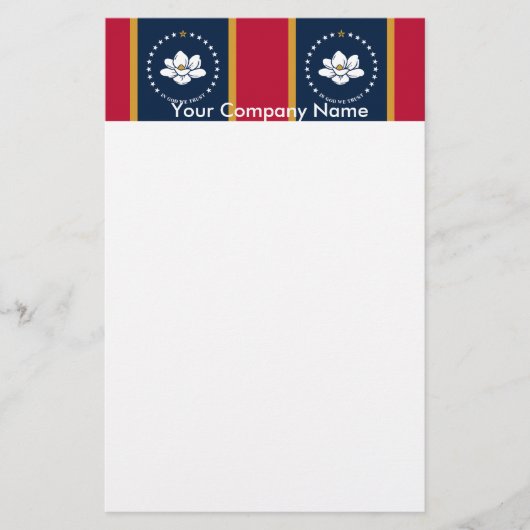 Stationery with Flag of Mississippi State, USA Briefpapier (Voorkant)
