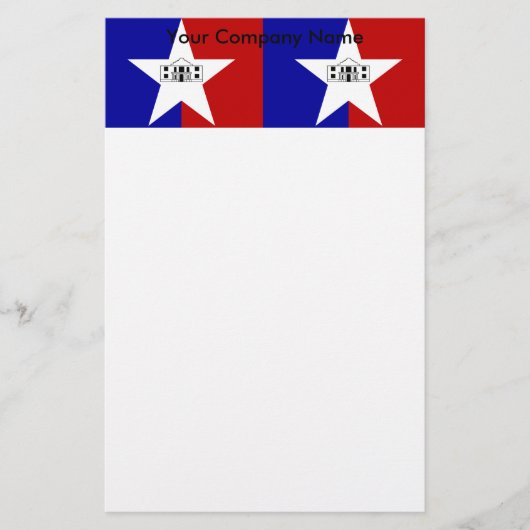 Stationery with Flag of San Antonio City, VS Briefpapier (Voorkant)