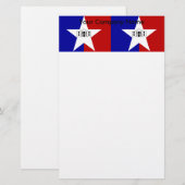 Stationery with Flag of San Antonio City, VS Briefpapier (Voorkant / Achterkant)