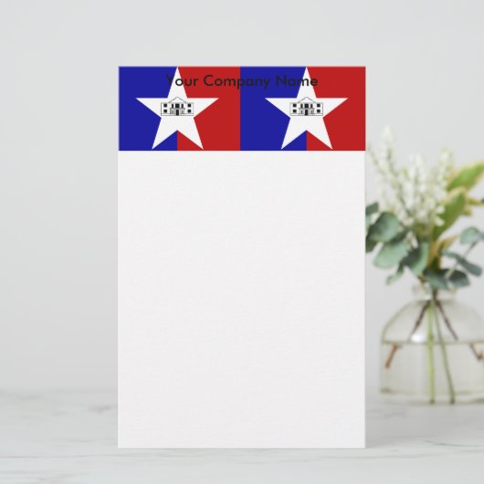 Stationery with Flag of San Antonio City, VS Briefpapier (Staand voorkant)