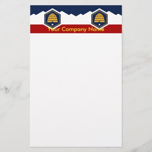 Stationery with Flag of Utah, USA Briefpapier (Voorkant)