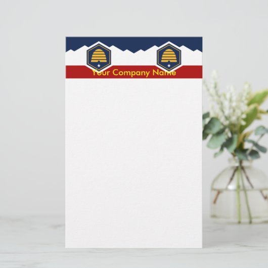 Stationery with Flag of Utah, USA Briefpapier (Staand voorkant)