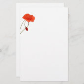 Stationery with two poppies briefpapier (Voorkant / Achterkant)