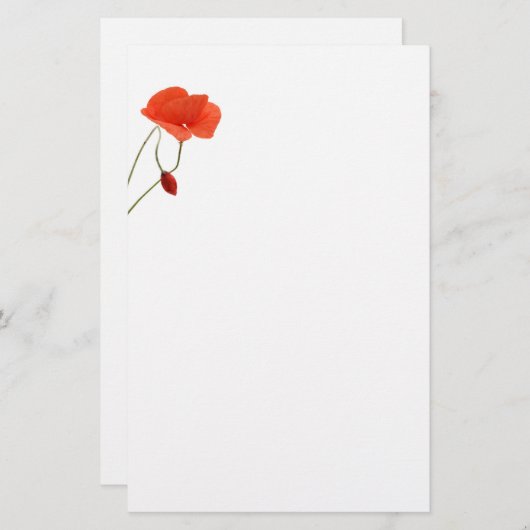 Stationery with two poppies briefpapier (Voorkant / Achterkant)