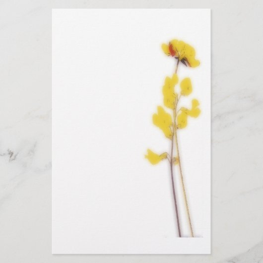 Stationery with yellow flowers briefpapier (Voorkant)