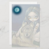 Stationery "Wolf Moon" Briefpapier (Voorkant / Achterkant)