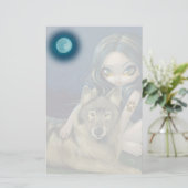 Stationery "Wolf Moon" Briefpapier (Staand voorkant)