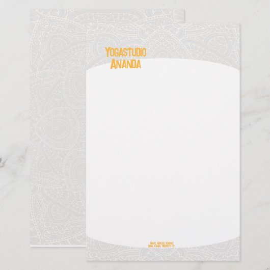 Stationery Yogastudio Briefpapier (Voorkant / Achterkant)