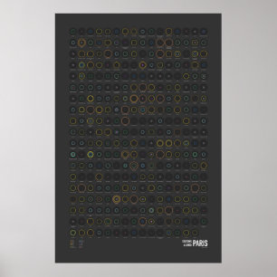 Stations en lijnen: Parijs (Donker) Poster