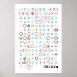 Stations & Lijnen: Chicago (Licht) Poster