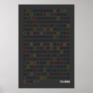 Stations & Lines: Londen (Donker) Poster