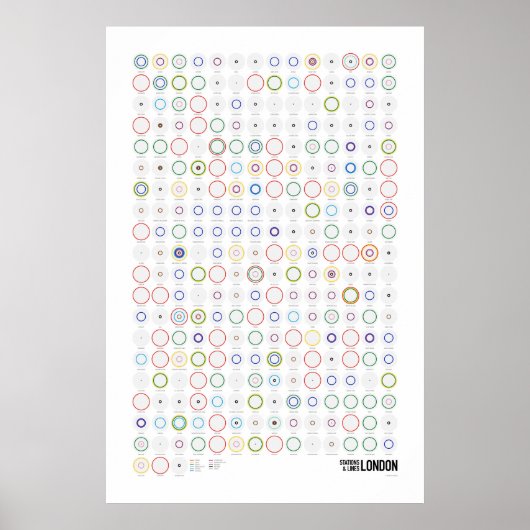 Stations & Lines: Londen (Licht) Poster (Voorkant)