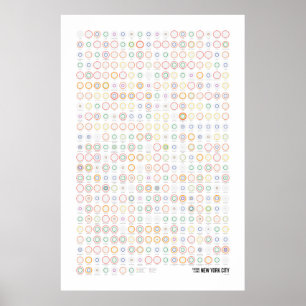 Stations & lines: New York City (licht) Poster