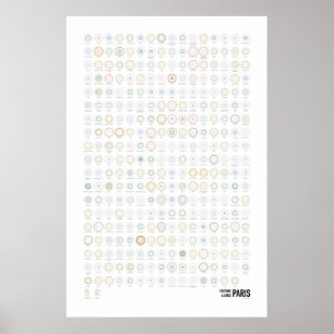 Stations & Lines: Parijs (licht) Poster