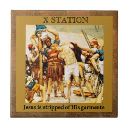 Stations of the Cross #10 of 15 Jesus is gestript Tegeltje