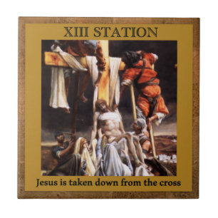 Stations of the Cross #13 of 15 Jezus neergehaald Tegeltje