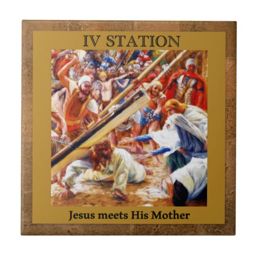 Stations of the Cross #4 of 15 Jesus Meets Moeder Tegeltje (Voorkant)