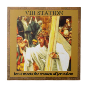 Stations of the Cross #8 of 15 Jesus ontmoet vrouw Tegeltje
