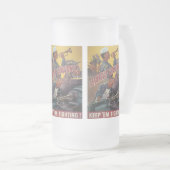 Stations Wereldoorlog 2 Matglas Bierpul (Voorkant rechts)