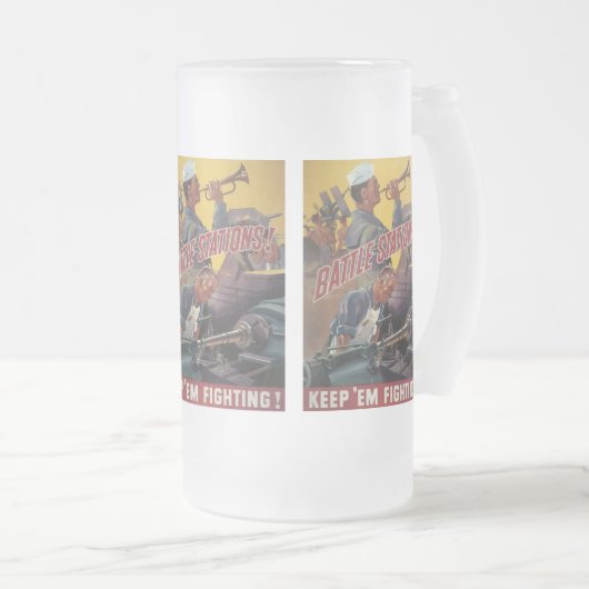 Stations Wereldoorlog 2 Matglas Bierpul (Voorkant rechts)