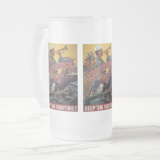 Stations Wereldoorlog 2 Matglas Bierpul (Voorkant links)