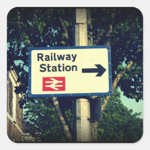 Stationscode Vierkante Sticker