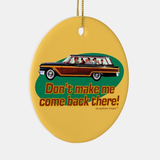 Stationswagon Retro (bruin en groen) Keramisch Ornament (Rechts)