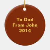 Stationswagon Retro (bruin en groen) Keramisch Ornament (Achterkant)