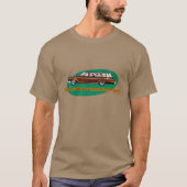 Stationswagon Retro (bruin en groen) T-shirt (Voorkant)
