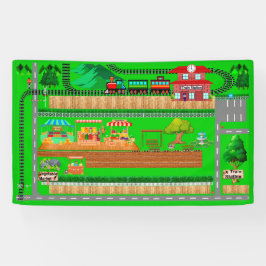 Stationswegen voor treinen, 3x5-banner spandoek