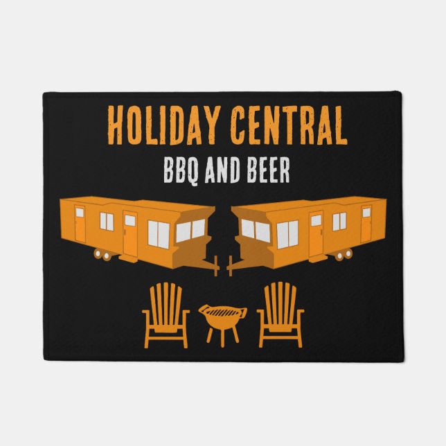 Statische Caravan Home Cadeau Deurmat (Voorkant)