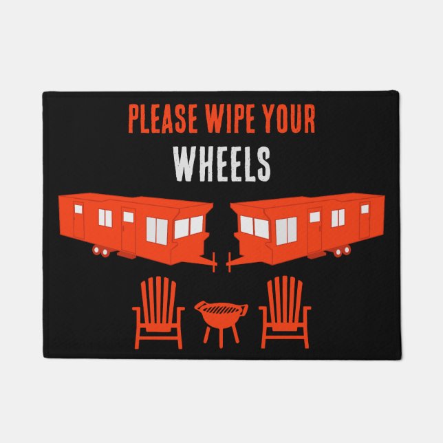 Statische Caravan Home Cadeau Deurmat (Voorkant)