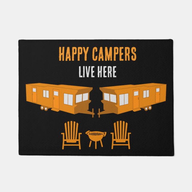 Statische Caravan Home Cadeau Deurmat (Voorkant)