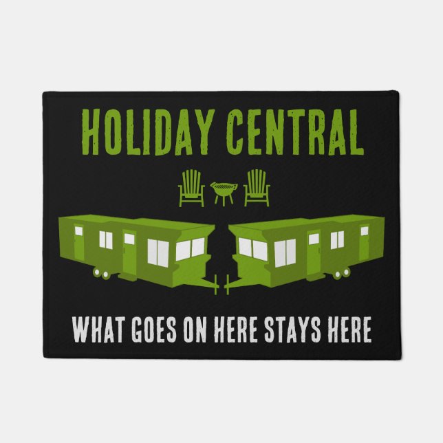 Statische Caravan Home Cadeau Deurmat (Voorkant)