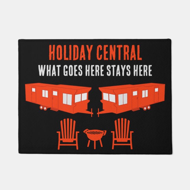 Statische Caravan Home Cadeau Deurmat (Voorkant)