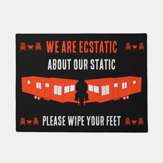 Statische Caravan Home Cadeau Deurmat (Voorkant)