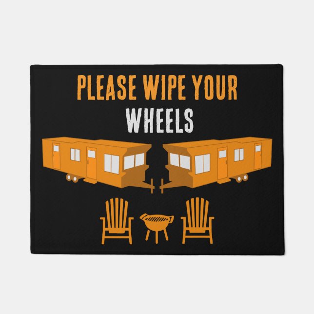 Statische Caravan Home Cadeau Deurmat (Voorkant)