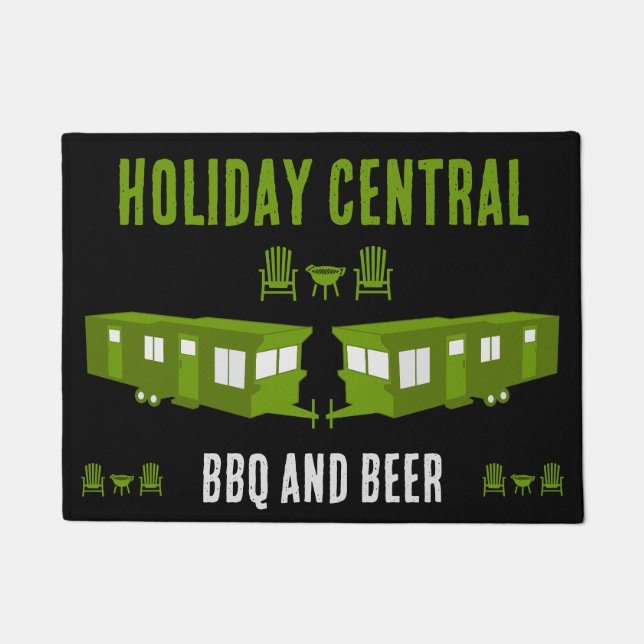 Statische Caravan Home Cadeau Deurmat (Voorkant)